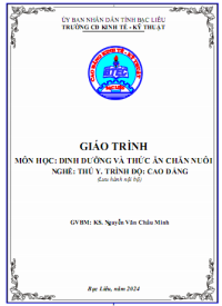 Image of GIÁO TRÌNH DINH DƯỠNG VÀ THỨC ĂN CHĂN NUÔI