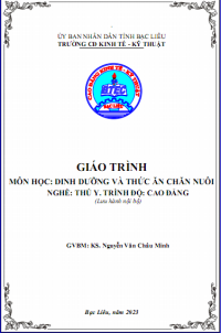 Image of GIÁO TRÌNH DINH DƯỠNG VÀ THỨC ĂN CHĂN NUÔI